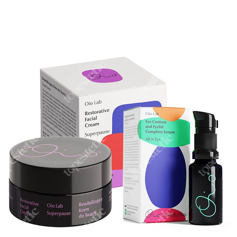 Oio Lab Superpause Care ZESTAW Bogaty i odżywczy krem do skóry w okresie okołomenopauzalnym 45 ml + Kompleksowe serum pod oczy i na powieki 15 ml