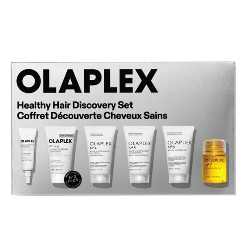 Olaplex Healthy Hair Discovery Set Vol 2 ZESTAW Serum dla skóry głowy 5 ml + Odżywka 30 ml + Szampon 30 ml + Odżywka 30 ml + Krem stylizujący 30 ml + Olejek do włosów 7,5 ml