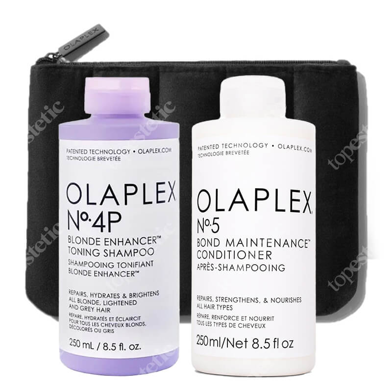 Olaplex Olaplex Set ZESTAW Szampon tonujący 250 ml + Odżywka regenerująco-odbudowująca 250 ml + Kosmetyczka 1 szt