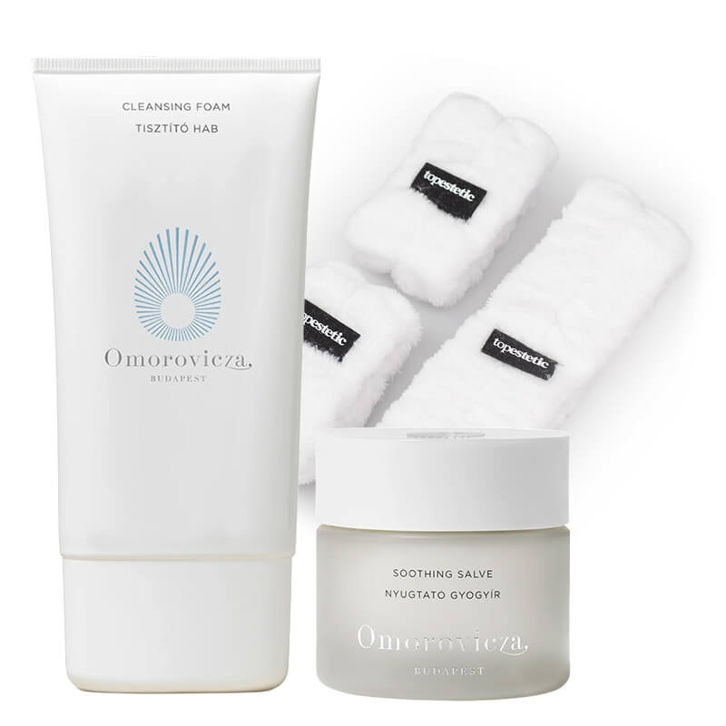 Omorovicza Hydro Mineral Face Care Set ZESTAW Oczyszczająca pianka do mycia twarzy 150 ml + Kojący krem-maska 50 ml + Opaska na nadgarstek 2 szt + Opaska na głowę 1 szt
