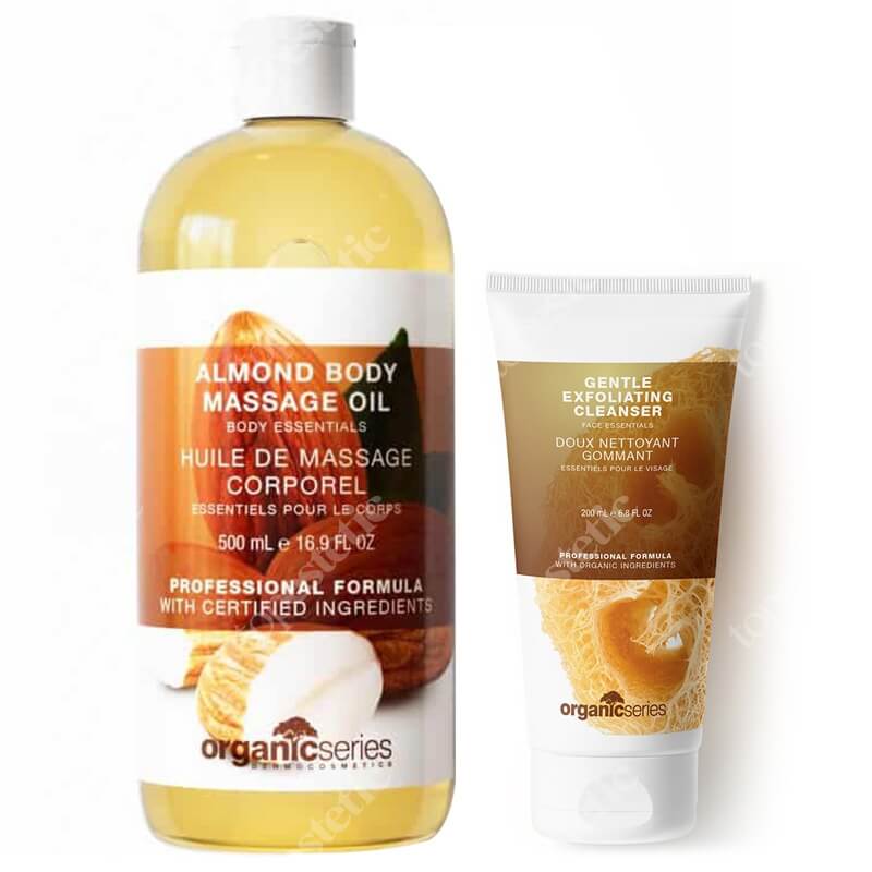 Organic Series Face And Body ZESTAW Peeling do mycia twarzy 200 ml + Olejek do ciała migdałowy 500 ml