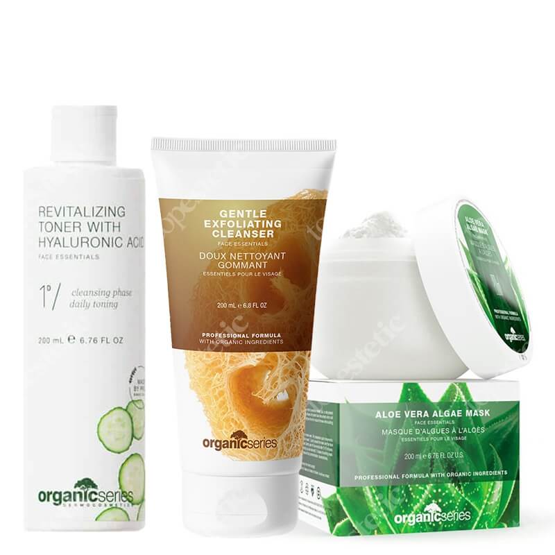 Organic Series Favorite Ritual ZESTAW Peeling 200 ml + Tonik 200 ml + Maska algowa aloesowa 200 ml