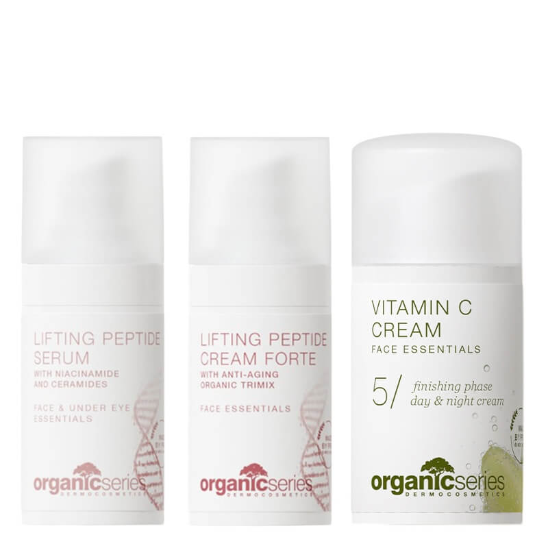 Organic Series Lift And Glow Set ZESTAW Liftingujące serum peptydowe 15 ml + Liftingujący krem peptydowy 15 ml + Krem z witaminą C 15 ml