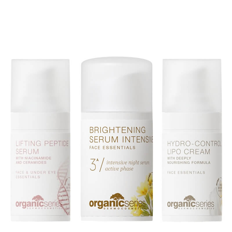 Organic Series Lifting And Firming ZESTAW Liftingujące serum peptydowe 15 ml + Serum rozjaśniające 15 ml + Krem hydrolipidowy 15 ml