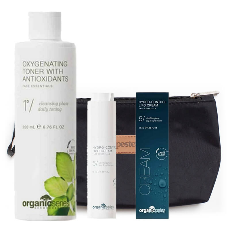 Organic Series Lovely Skin Care ZESTAW Dotleniający tonik z antyoksydantami 200 ml + Krem hydrolipidowy 50 ml + Kosmetyczka 1 szt