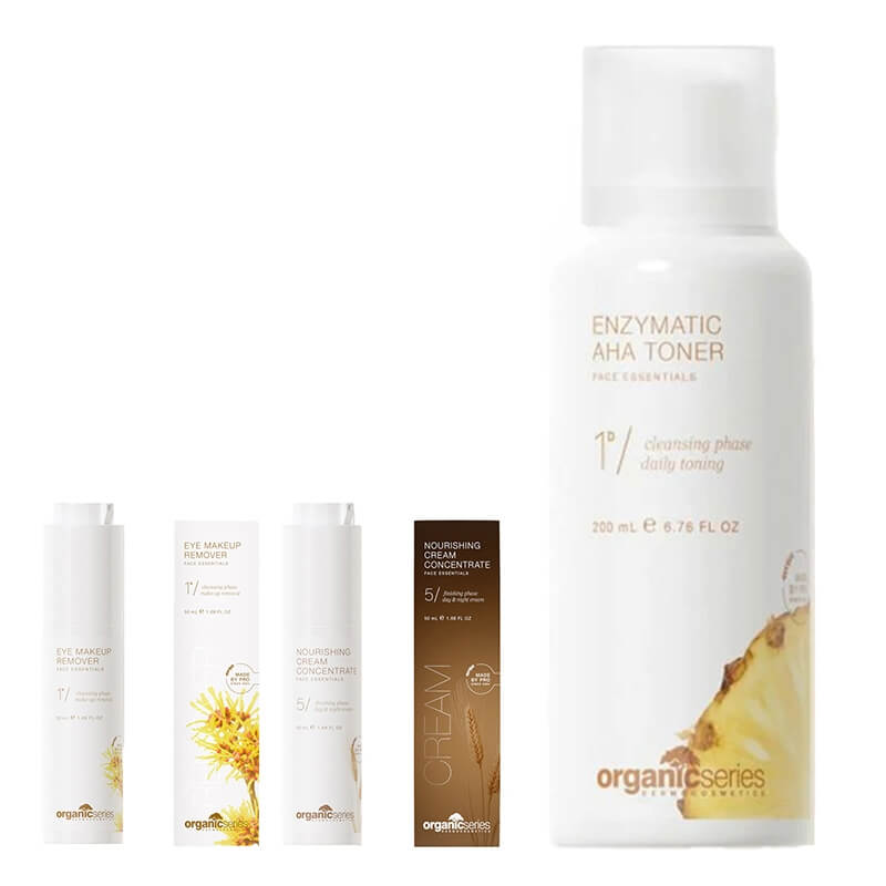 Organic Series Nourishing Skin Comfort ZESTAW Płyn do demakijażu oczu 50 ml + Enzymatyczny tonik 00 ml + Krem odżywczy 50 ml