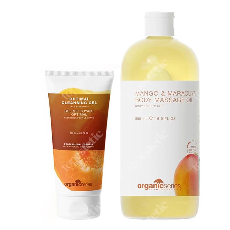 Organic Series Optimal Cleansing Gel + Mango Body Massage Oil ZESTAW Żel do mycia twarzy 200 ml + Olejek do ciała mango 500 ml