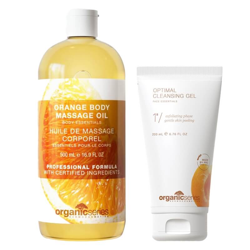 Organic Series Orange Energy Skin ZESTAW Żel do mycia twarzy 200 ml + Olejek do ciała pomarańczowy 500 ml