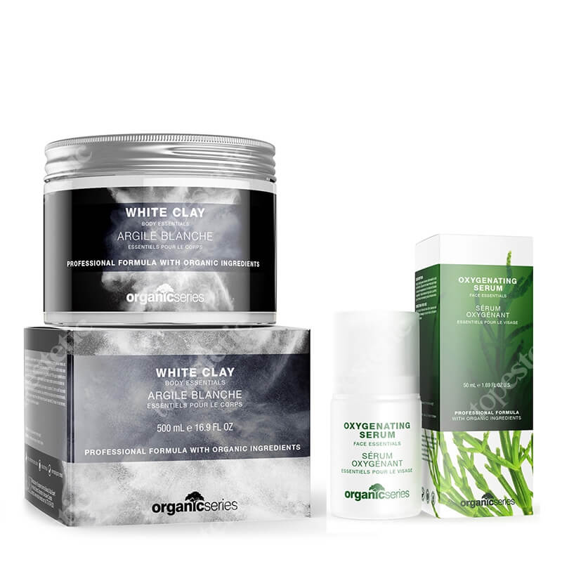 Organic Series Oxygenating Set ZESTAW Glinka biała 500 ml + Serum dotleniające 50 ml