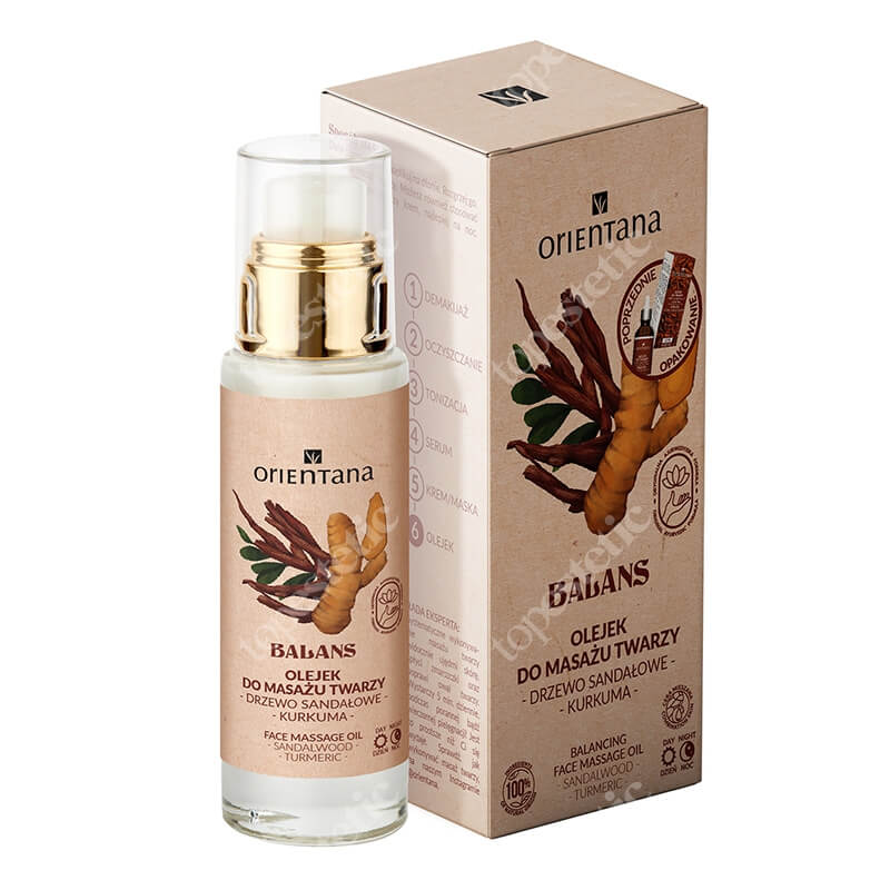 Orientana Balans Oil Massage Olejek do masażu twarzy - drzewo sandałowe i kurkuma 30 ml
