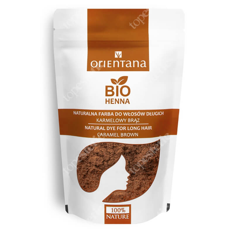 Orientana Bio Henna Naturalna farba do włosów długich - Karmelowy brąz 100 g