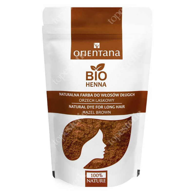 Orientana Bio Henna Naturalna roślinna farba do włosów krótkich i półdługich - Orzech laskowy 50 g