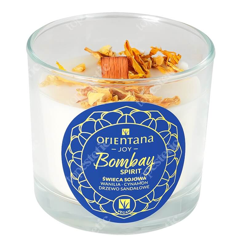 Orientana Bombay Spirit Candle Świeca sojowa - wanilia, cynamon, drzewo sandałowe 110 g