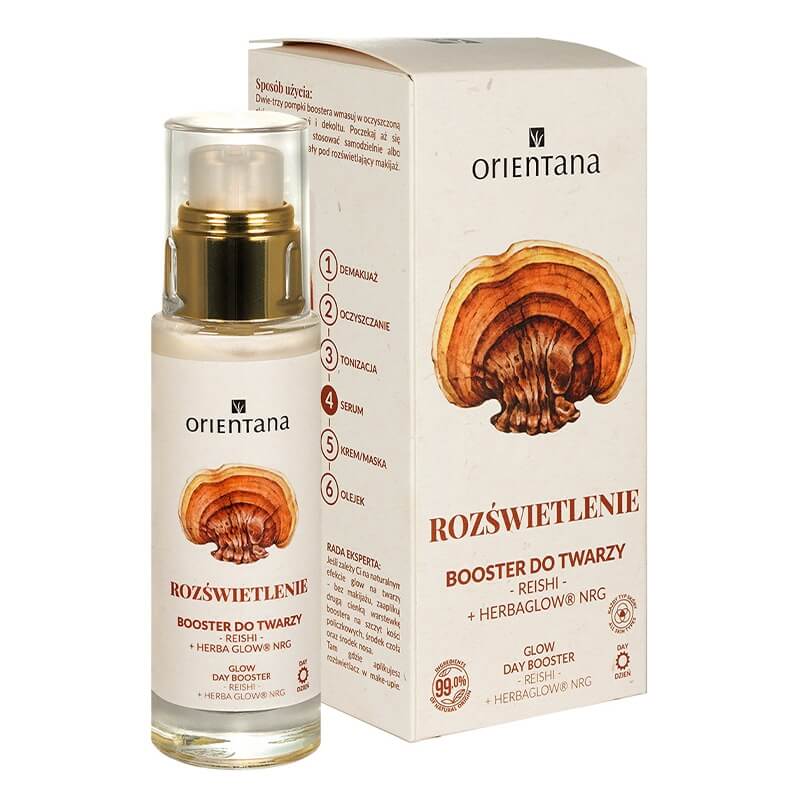 Orientana Glow Booster Reishi And Rhodiola Rozświetlający booster reishi i różeniec górski na dzień 30 ml