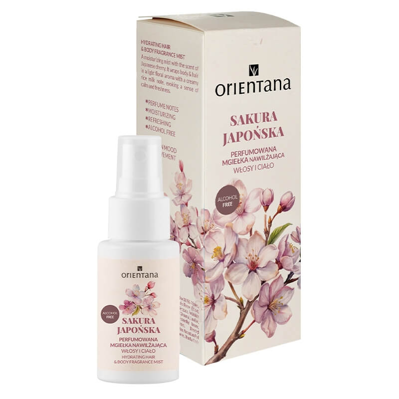 Orientana Hydrating Hair And Body Fragrance Mist Sakura japońska perfumowana mgiełka nawilżająca do ciała i włosów 50 ml