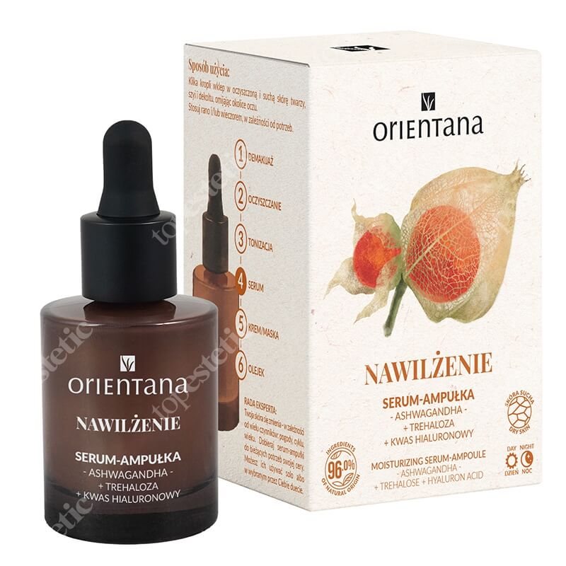 Orientana Moisturizing Serum-Ampoule Serum-ampułka Ashwagandha Kwas hialuronowy + Trehaloza 30 ml