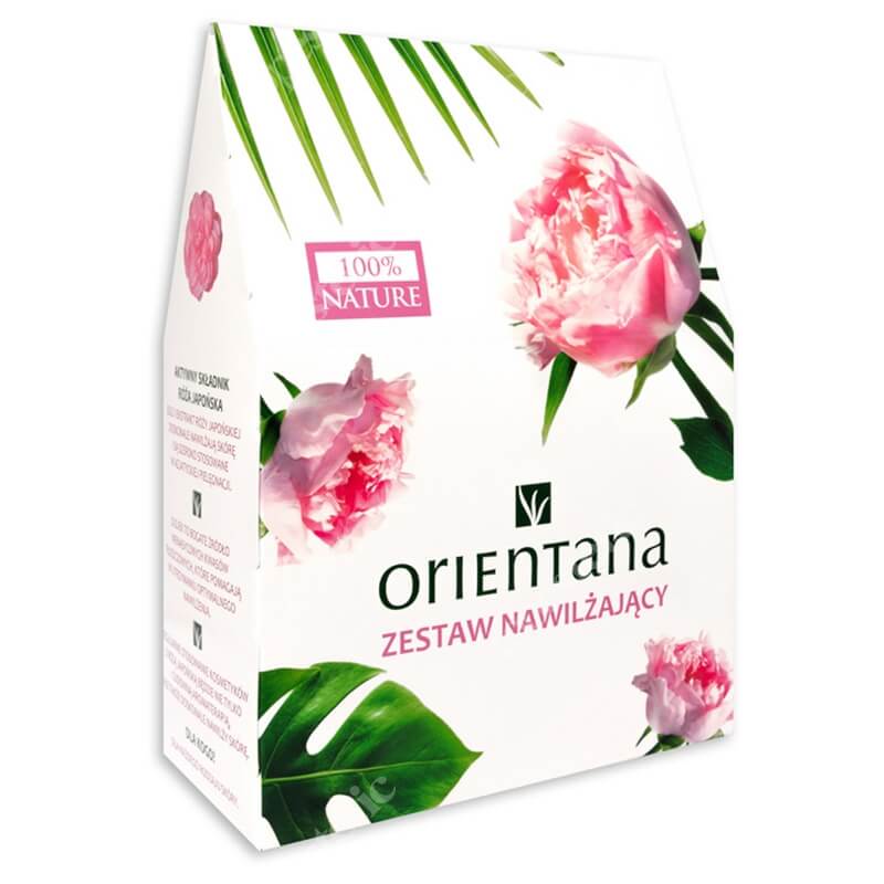 Orientana Zestaw Nawilżający ZESTAW Maska z naturalnego jedwabiu pod oczy - Kaskaryla 2 szt. + Naturalny tonik do twarzy 100 ml + Naturalne masło do ciała 100 g