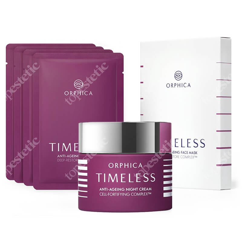 Orphica Timeless Anti-Ageing Night Set ZESTAW Krem na noc 50 ml + Maska na twarz 4 szt. (1 op.)