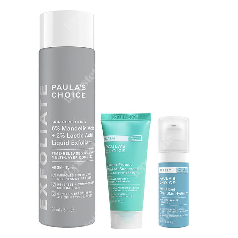 Paulas Choice Day and Night Care ZESTAW Płyn złuszczający 88 ml + Ochrona przeciwsłoneczna SPF 30 15 ml + Krem na noc 10 ml