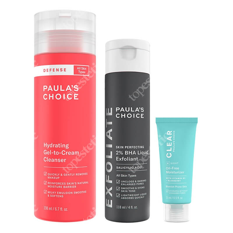 Paulas Choice Night Set ZESTAW Krem nawilżający na noc do skóry tłustej 15 ml + Serum naprawcze z ceramidami i beta glukanem 30 ml + Odżywczy mleczny tonik 30 ml