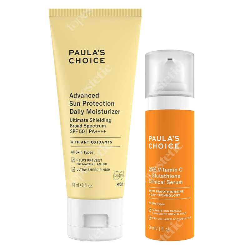 Paulas Choice Vitamin C + SPF Best Duo ZESTAW Serum kliniczne z 25% witaminą C i glutationem 30 ml + Zaawansowany krem nawilżający na dzień 60 ml