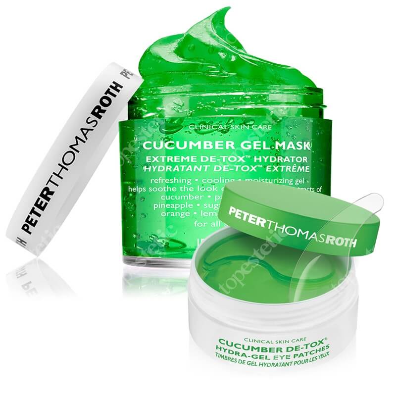 Peter Thomas Roth Cucumber Set ZESTAW Hydrożelowe płatki pod oczy z wyciągiem z ogórka 60 szt. + Maseczka silnie nawilżająca z wyciągiem z ogórka 150 ml