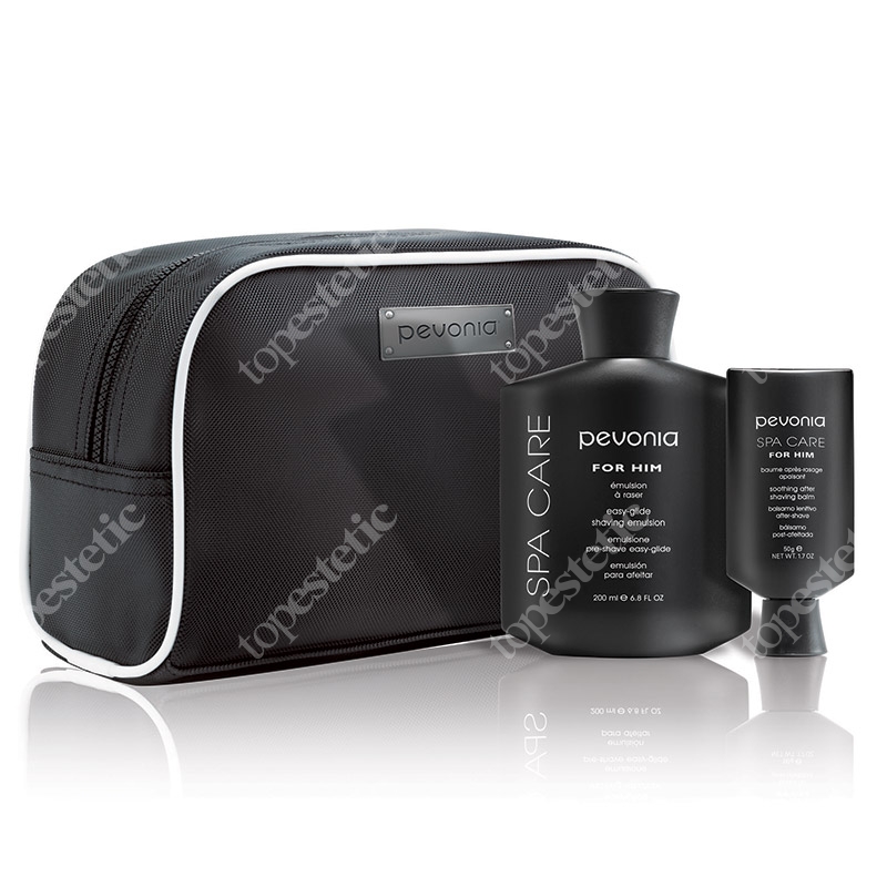 Pevonia Shave Perfection Set ZESTAW Emulsja do golenia 200 ml + Balsam 50 ml + Ekskluzywna kosmetyczka