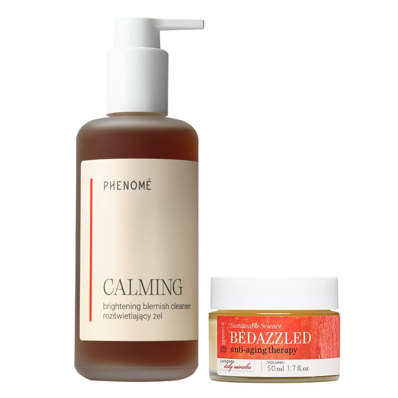 Phenome Calming Blemish Cleanser + Bedazzled Anti-Aging Therapy ZESTAW Żel do mycia skóry twarzy 200 ml + Przeciwzmarszczkowy krem na noc 50 ml