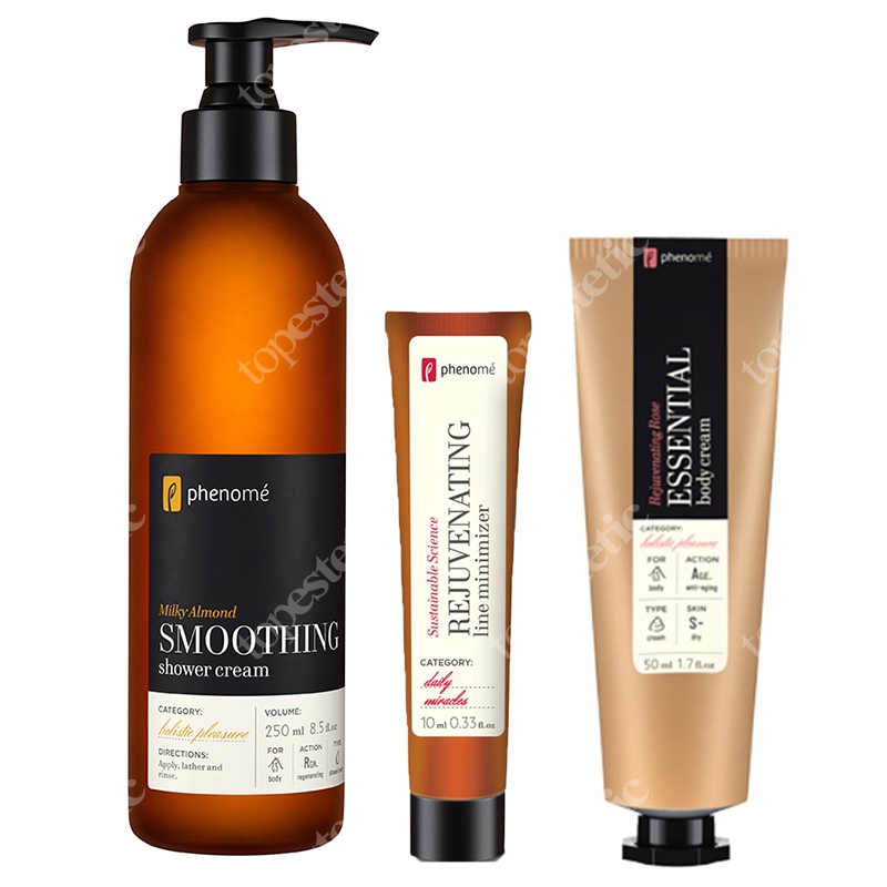 Phenome Domowe SPA 2019 ZESTAW Krem do ciała 50 ml + Emulsja do mycia ciała 250 ml + Krem przeciwzmarszczkowy 10 ml