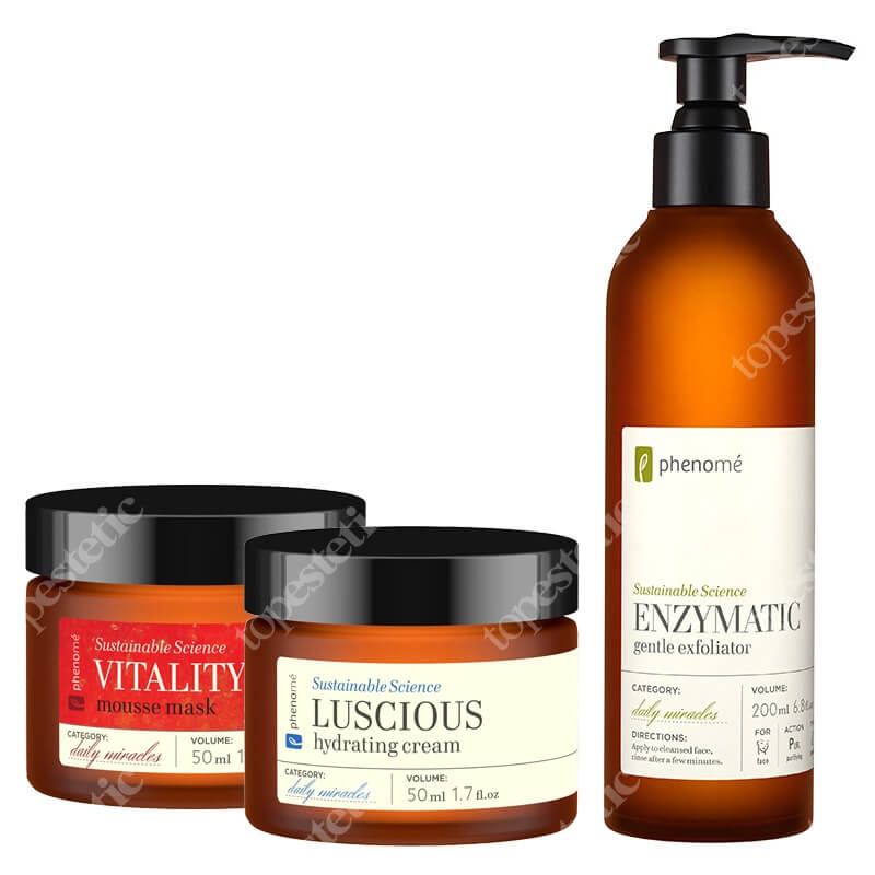 Phenome Luscious + Vitality Shine + Enzymatic ZESTAW Krem 50 ml + Maseczka 50 ml + Peeling enzymatyczny 200 ml