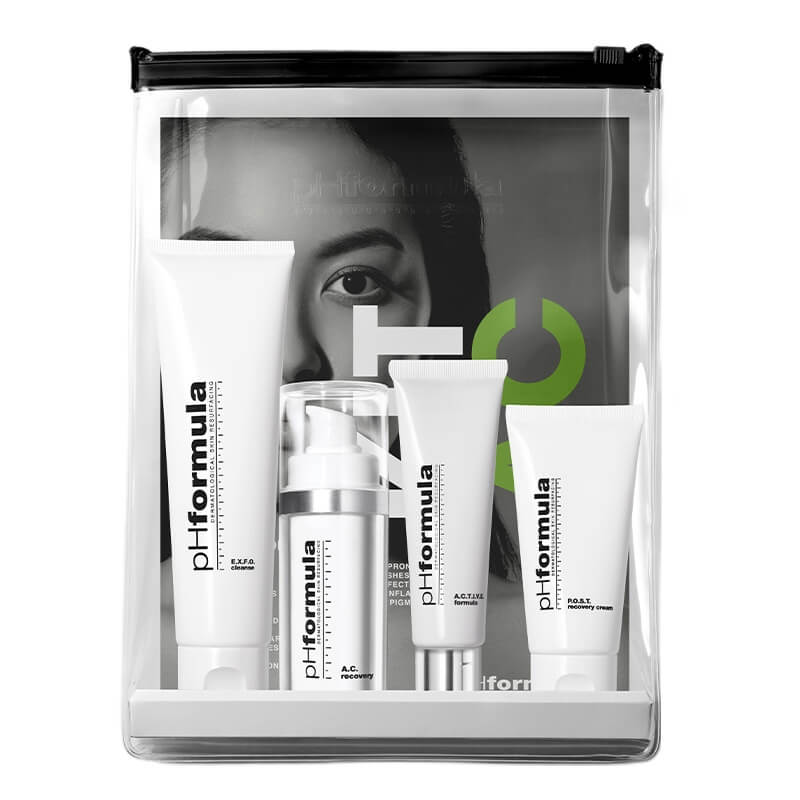 pHformula A.C. Homecare Kit ZESTAW Emulsja oczyszczająca 100 ml + Preparat przed i po zabiegach 30 ml + Serum przeciwtrądzikowe 30 ml + Krem regenerujący 50 ml
