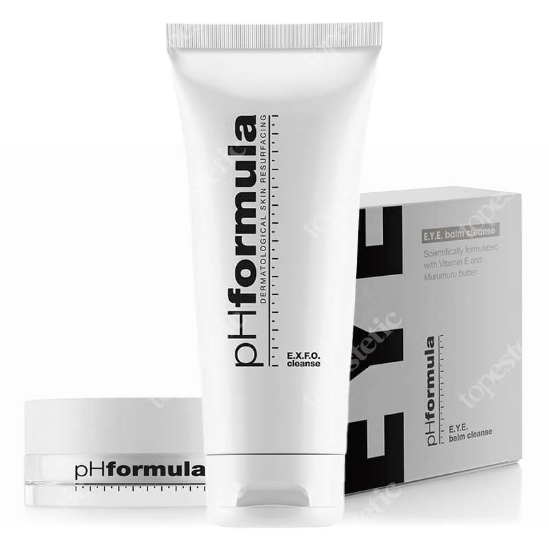 pHformula E. Y. E. Balm Cleanse + EXFO Cleanse ZESTAW Balsam do demakijażu oczu 10 ml + Emulsja oczyszczająca 200 ml