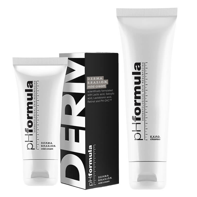 pHformula EXFO Cleanse + DERMABRASION Mild Cream ZESTAW Emulsja oczyszczająca 100 ml + Delikatny krem do mikrozłuszczania 50 ml