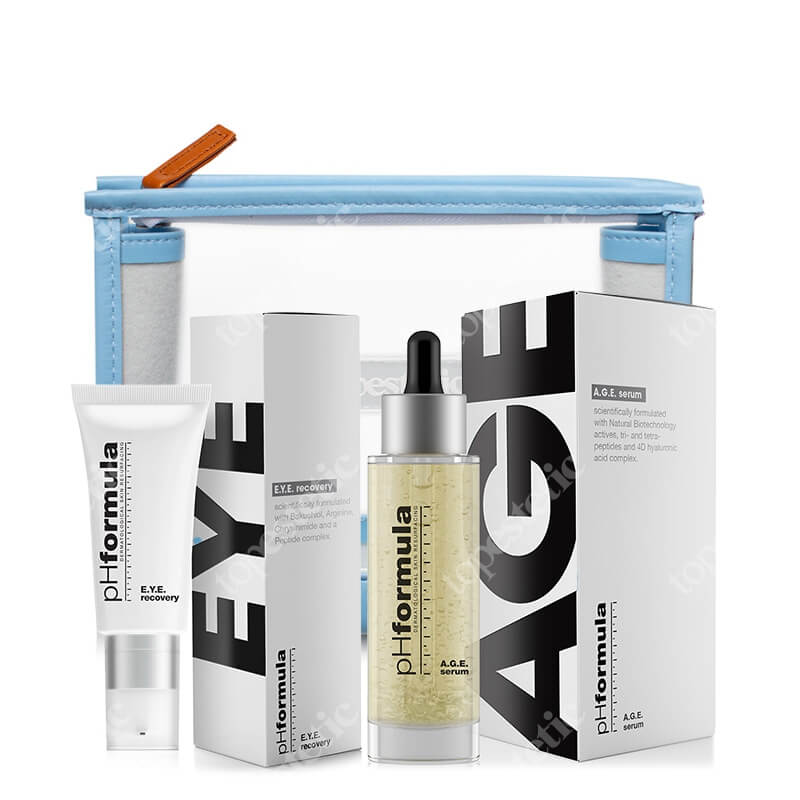 pHformula Eye Recovery + AGE Serum ZESTAW Krem pod oczy liftingująco-napinający 20 ml + Aktywne serum przeciwstarzeniowe 36 ml + Kosmetyczka 1 szt