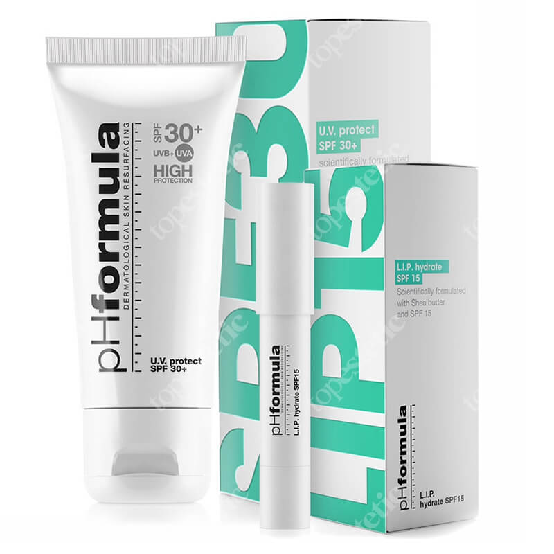 pHformula UV Protect Set ZESTAW Krem ochronny z olejkiem z dzikiej róży 50 ml + Pomadka do ust z filtrem UVA i UVB 3 g