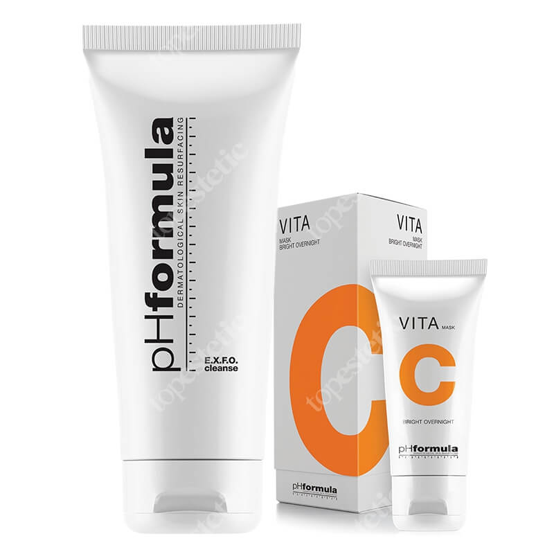 pHformula VITA C Bright Overnight Mask + EXFO Cleanse ZESTAW Maska z witaminami C + E 50 ml + Emulsja oczyszczająca 200 ml