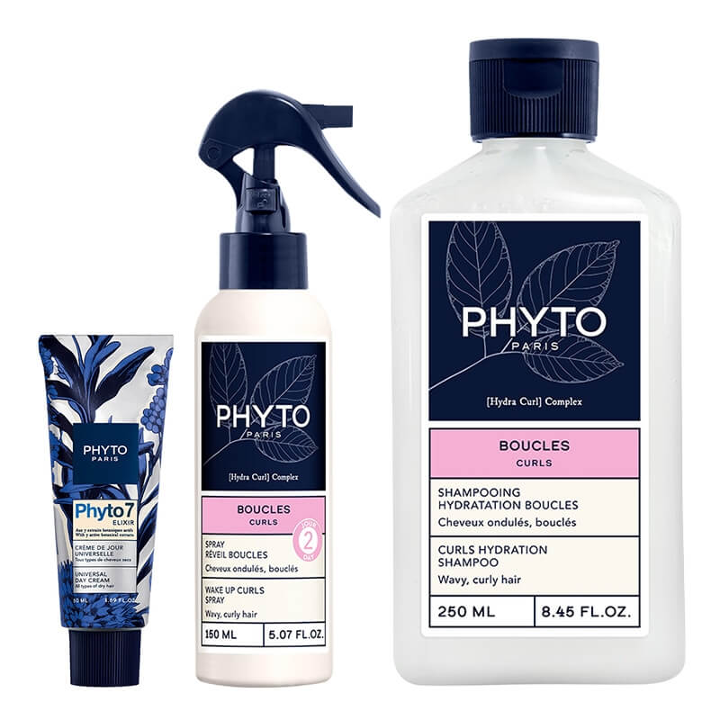 Phyto Curls Hydration Hair Set ZESTAW Szampon nawilżający 250 ml + Spray podkreślający loki 150 ml + Odżywczy krem do włosów 50 ml