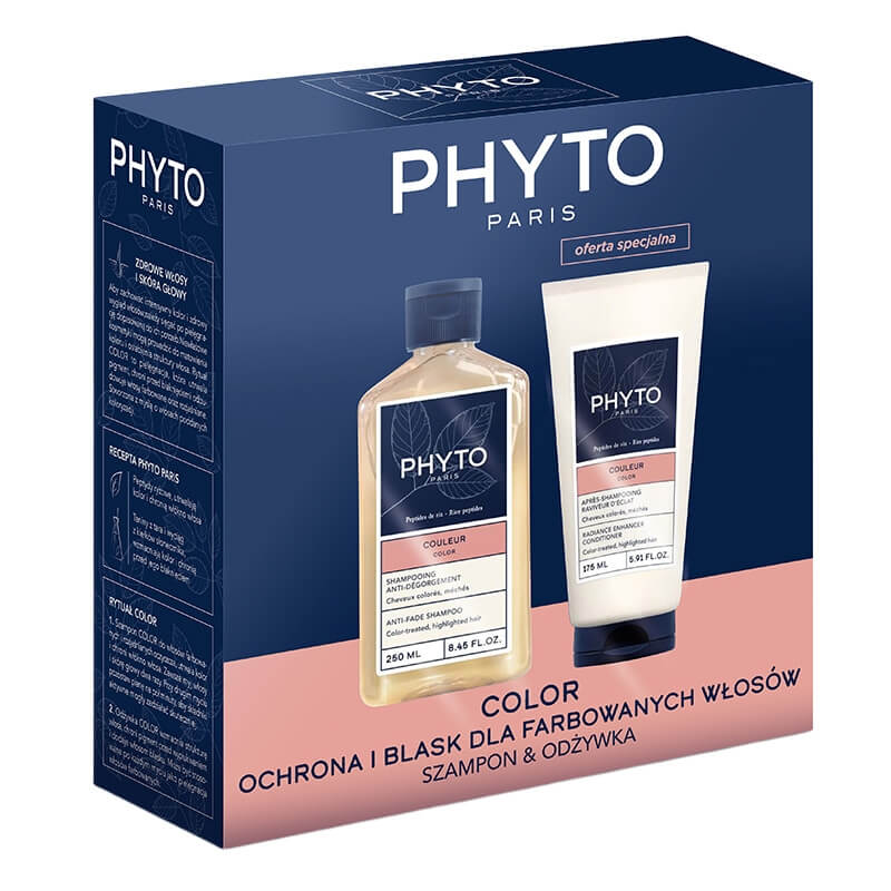 Phyto Phyto Color Set ZESTAW Szampon chroniący kolor 250 ml + Odżywka wzmacniająca blask 175 ml