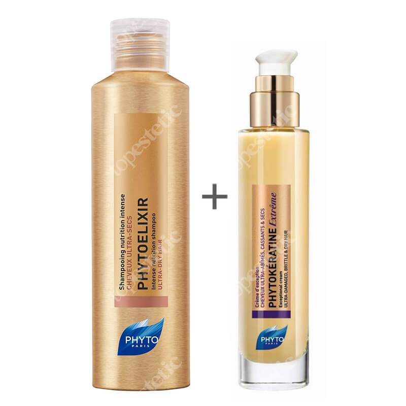 Phyto Phytokeratine Extreme Cream + Phytoelixir Shampoo ZESTAW Keratynowy krem odbudowujący 100 ml + Szampon intensywnie odżywczy 200 ml
