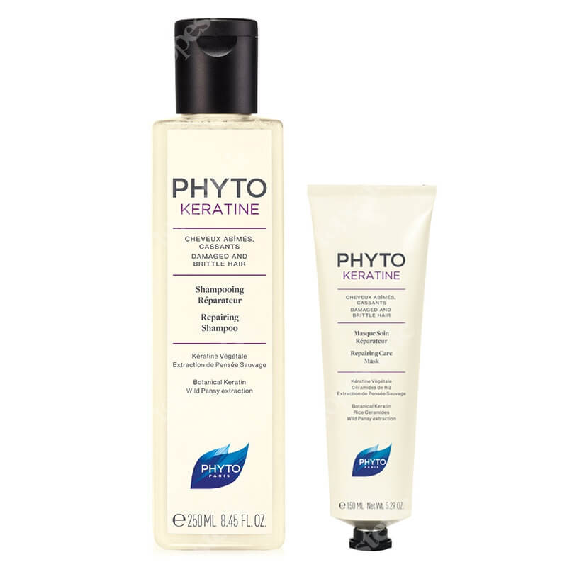 Phyto Phytokeratine Set ZESTAW Szampon odbudowujący 250 ml + Keratynowa maska odbudowująca 150 ml