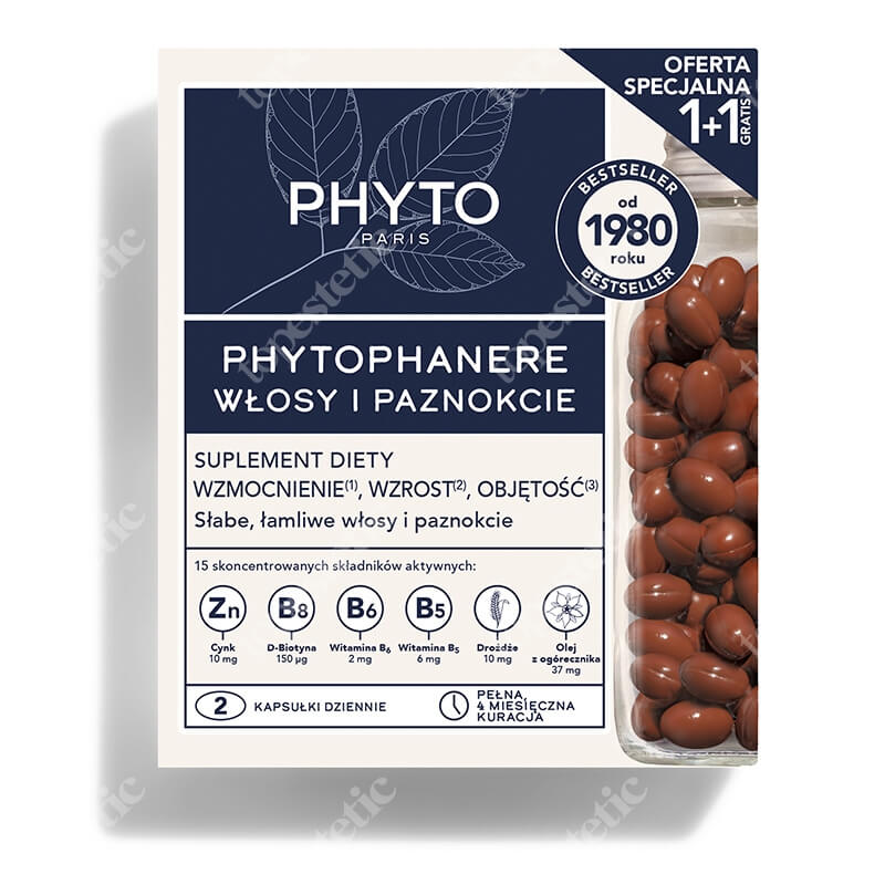 Phyto Phytophanere DuoPack ZESTAW Kapsułki na włosy i paznokcie - Kuracja na 4 miesiące 2 x 120 szt