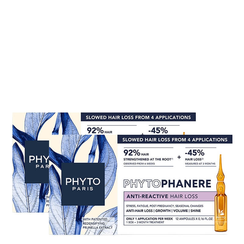 Phyto Phytophanere x 2 ZESTAW Kuracja przeciw reakcyjnemu wypadaniu włosów ampułki 12x 5 ml x 2
