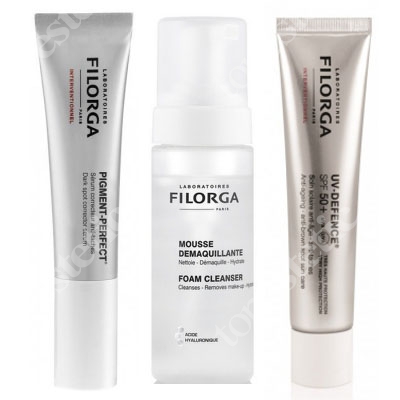 Filorga Pigment Perfect, Foam Cleanser, UV Defence SPF 50+ ZESTAW Serum, Pianka, Krem 30 ml, 50 ml, 150 ml