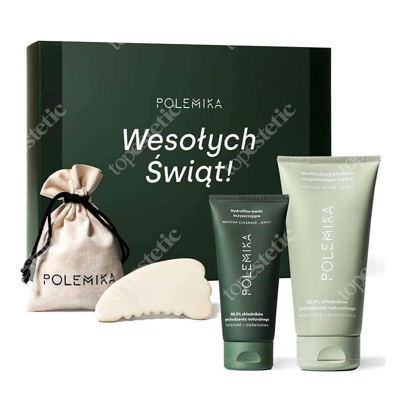 Polemika Zestaw I ZESTAW Balsam wygładzająco-kojący 200 ml + Hydrofilne masło oczyszczające 100 ml + Płytka gua sha do masażu ciała 1 szt