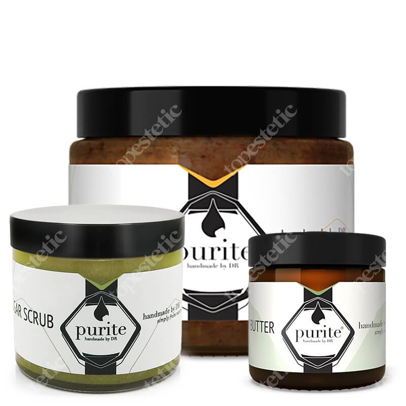 Purite Fruit Home Spa ZESTAW Sól do kąpieli 650 g + Peeling do ciała 250 ml + Masło do ciała 120 ml