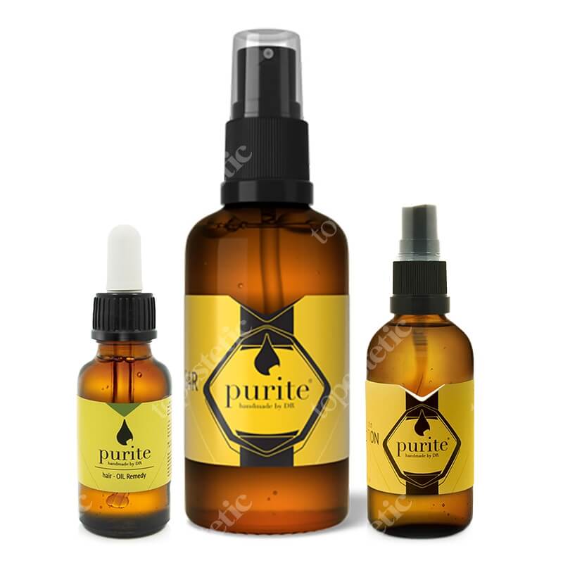 Purite Remedy and Regenerator Hair Set ZESTAW Regenerator do włosów 30 ml + Preparat zakwaszający do włosów 100 ml + Lotion do włosów 50 ml