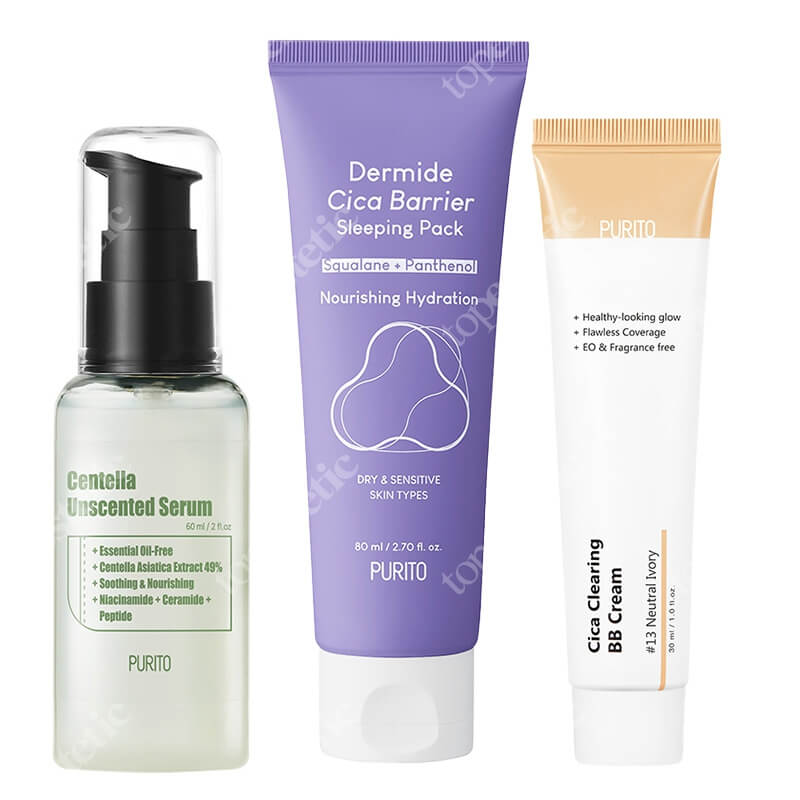 Purito All Day Care ZESTAW Serum 60 ml + Krem BB (13 Neutral Ivory) 30 ml + Krem na noc 80 ml