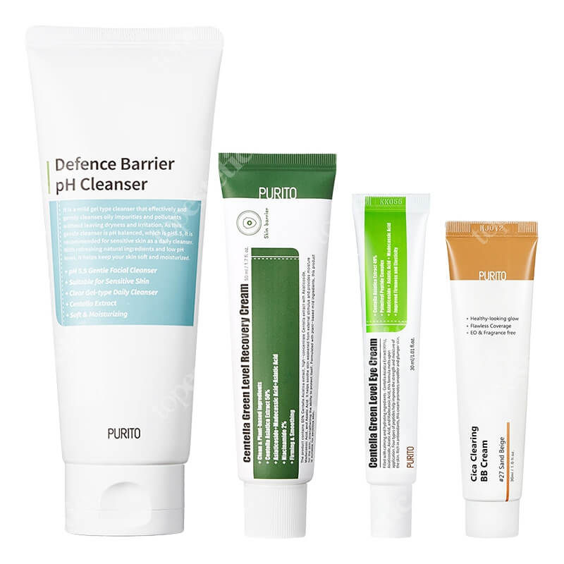 Purito Basic Set ZESTAW Krem pod oczy 30 ml + Regenerujący krem 50 ml + Krem BB (27 Sand Beige) 30 ml + Żel oczyszczający 150 ml