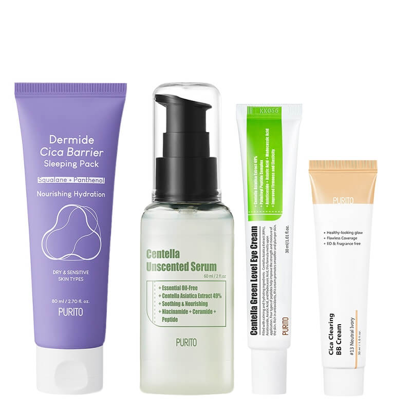 Purito Beauty Kit ZESTAW Serum 60 ml + Krem pod oczy 30 ml + Krem BB (13 Neutral Ivory) 30 ml + Krem na noc 80 ml