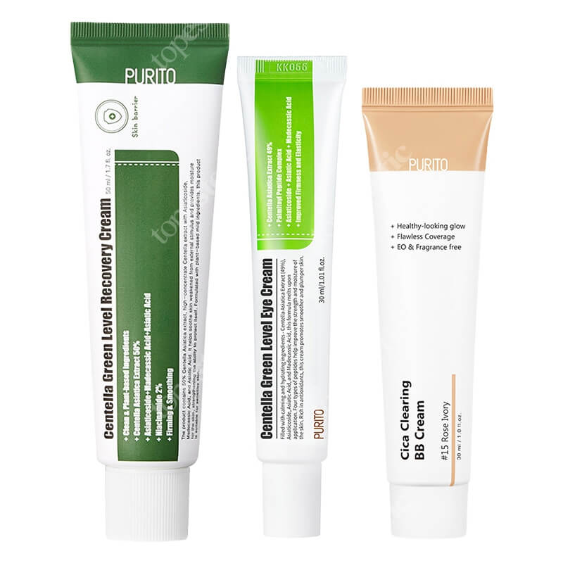 Purito Bestseller Set ZESTAW Krem BB (15 Rose Ivory) 30 ml + Krem pod oczy 30 ml + Regenerujący krem 50 ml